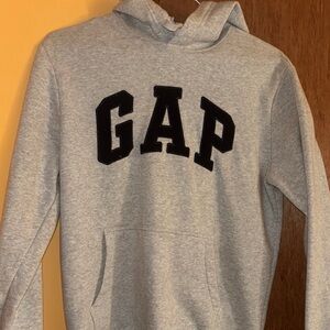 GAP Light Gray Hoodie with Black Lettering
